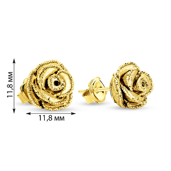 Золотые серьги пусеты Francelli (арт. 105501ж) – изображение 4