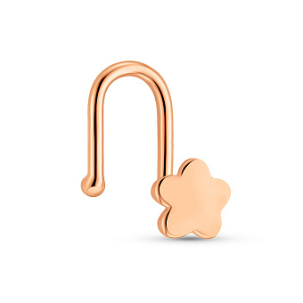 Фото Золотая серьга-пирсинг Цветок для носа (арт. 130318)