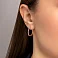Золотые сережки с дорожкой из фианитов (арт. 1101106) – изображение 2