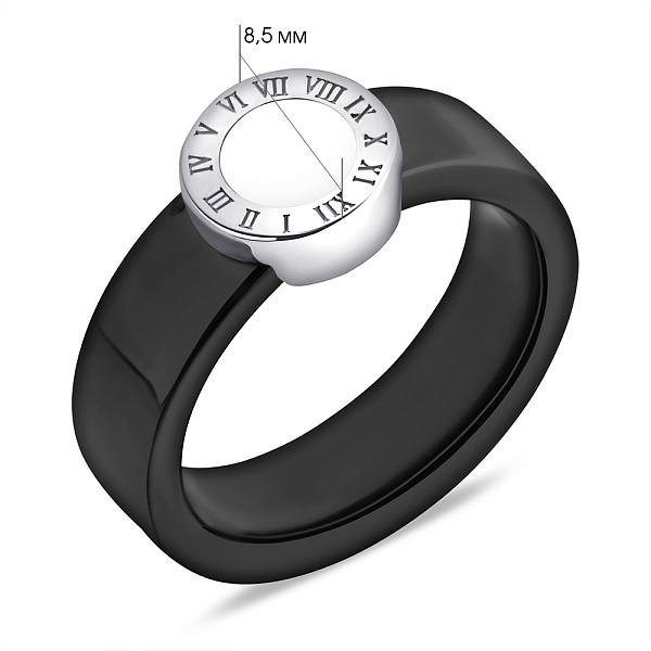 Кольцо из серебра и керамики с эмалью (арт. 7501/6951кмчеб) – изображение 2