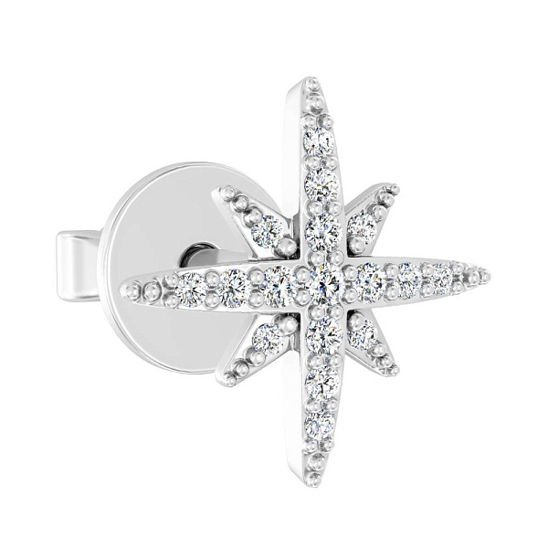 Серьга в одно ухо из белого золота с бриллиантами  (арт. Т011215005бЯ) – изображение 1