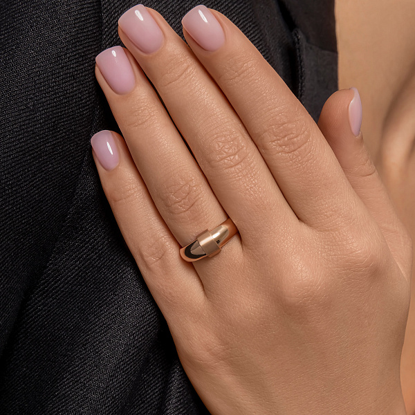 Массивное золотое кольцо с матовым покрытием (арт. 156751м) – изображение 2