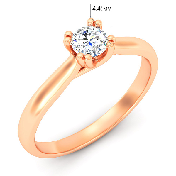 Помолвочное золотое кольцо с бриллиантом (арт. К01116505026) – изображение 3