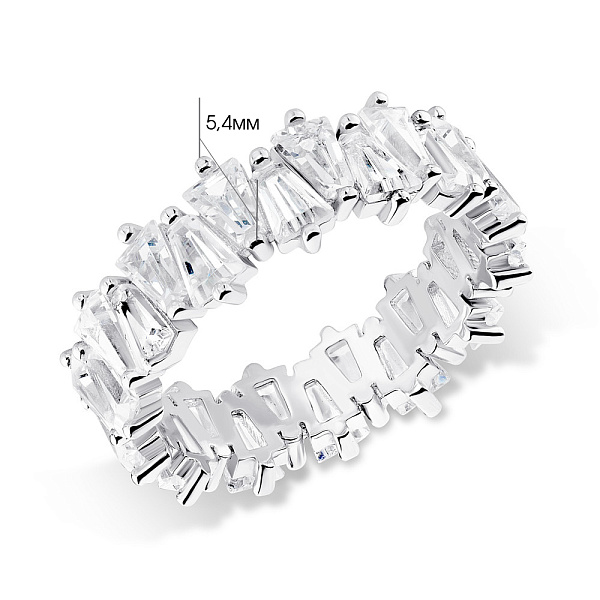 Широка каблучка зі срібла з фіанітами (арт. 7501/5613) – зображення 2