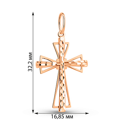 Золотой крестик с алмазной гранью (арт. 440811а)
