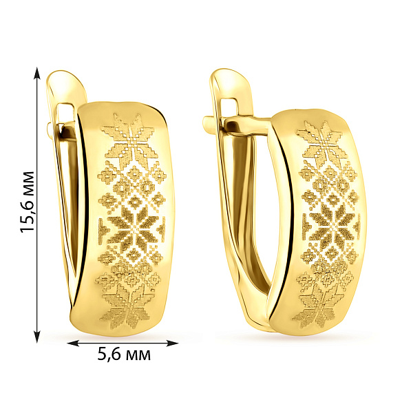 Золоті сережки з орнаментом (арт. 120625ж) – зображення 3