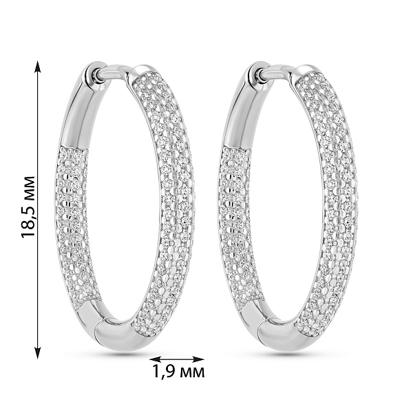 Золоті сережки кільця з фіанітами (арт. 110481б) – зображення 2