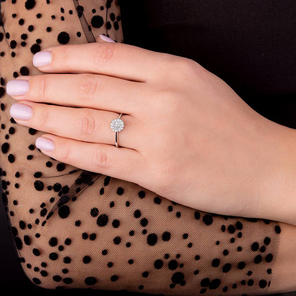 Золота каблучка з діамантами (арт. К341339020б) – зображення 2