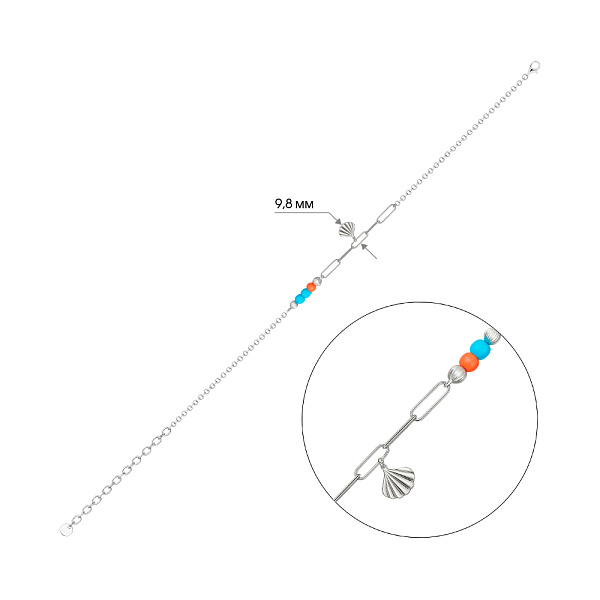 Серебряный браслет без камней (арт. 7509/5081гор) – изображение 2