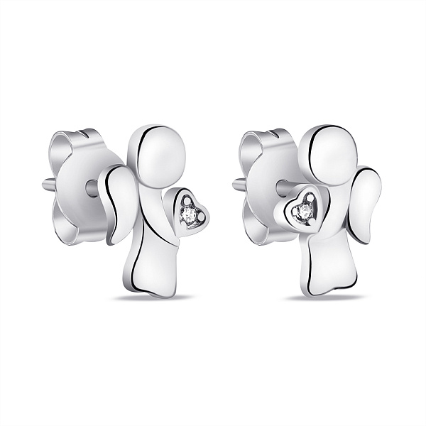 Срібні сережки Янгол з фіанітом (арт. 7518/6942) – зображення 1
