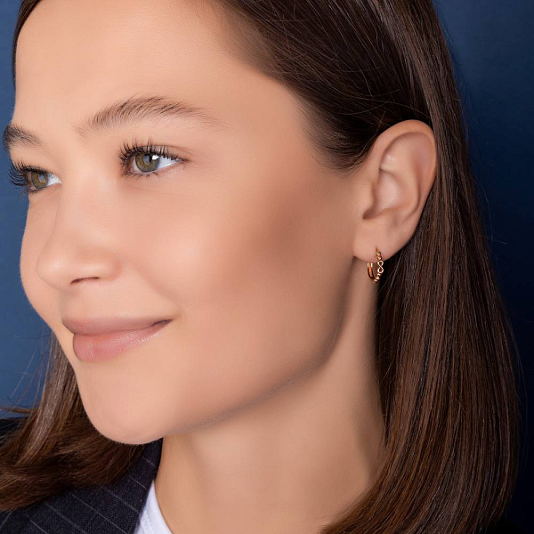 Золоті сережки-кільця Нескінченність (арт. 108751/15) – зображення 3