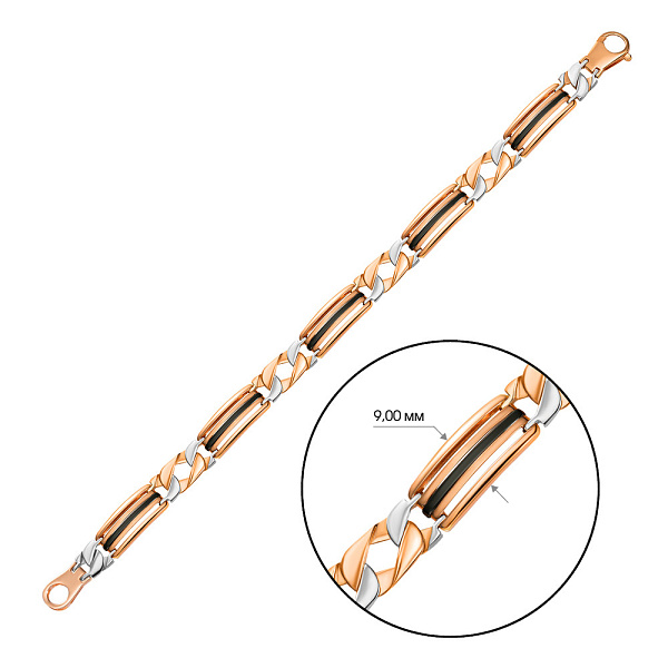 Золотой мужской браслет с ониксом (арт. 324577кбо) – изображение 5