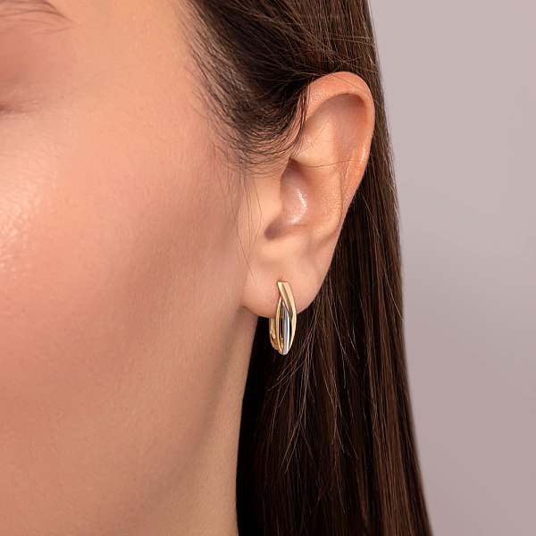 Золотые серьги без камней (арт. 110380ж) – изображение 3