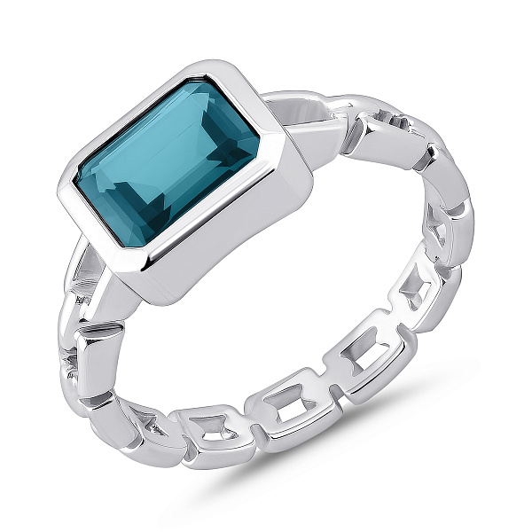 Серебряное кольцо с крупным топазом (арт. 7501/2174158Пл) – изображение 1