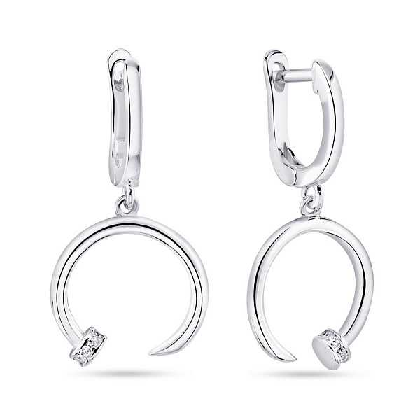 Серьги-подвески "Гвоздь" из серебра (арт. 7502/4571) – изображение 1