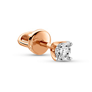 Фото Одиночная золотая серьга с бриллиантом (арт. 2609880201Я)