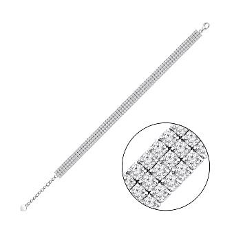 Фото Серебяный браслет с дорожкой фианитов (арт. 7509/5256)