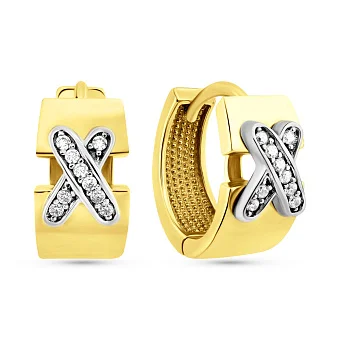 Сережки з жовтого золота з фіанітами (арт. 105180ж)