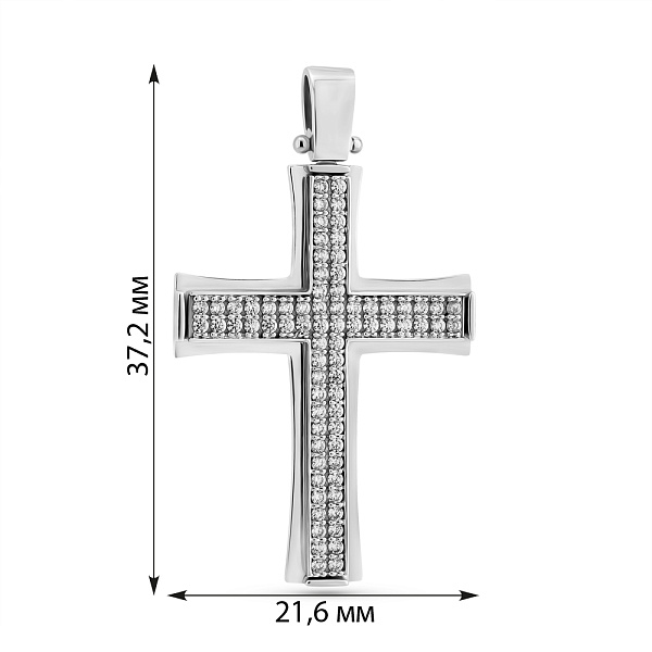 Золота підвіска-хрестик з фіанітами (арт. 423096б) – зображення 2