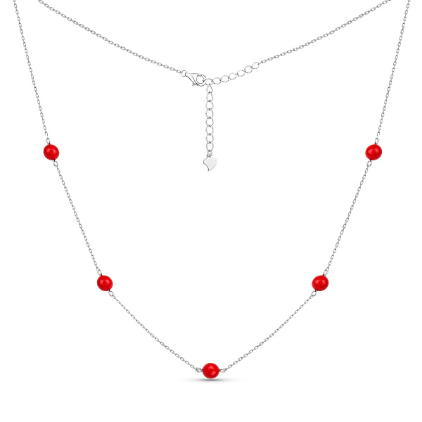 Серебряное колье с кораллами (арт. 7507/2145615Крк) – изображение 2