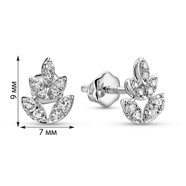 Сережки з білого золота з діамантами (арт. С341602020б) – зображення 2