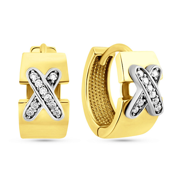 Серьги из желтого золота с фианитами (арт. 105180ж) – изображение 1