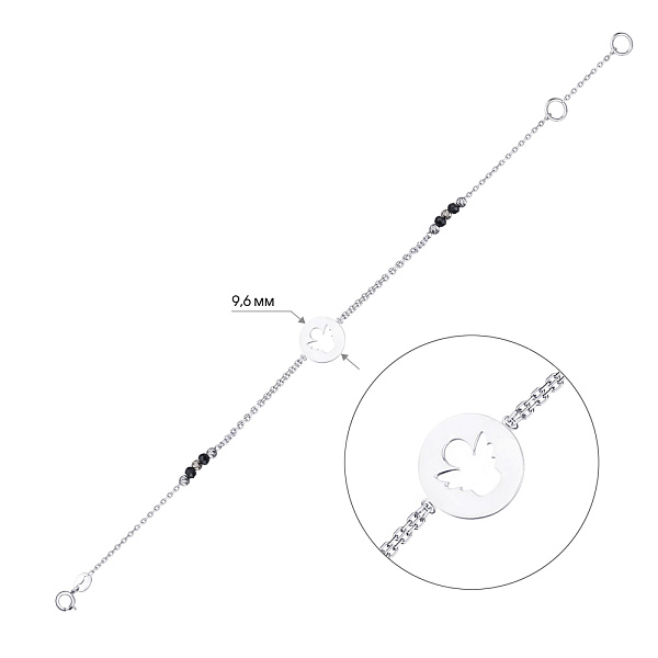 Золотой женский браслет с ониксом (арт. 324015бо) – изображение 3
