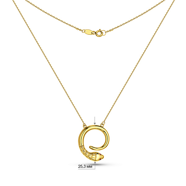 Золотое колье Змея с розовыми фианитами (арт. 352971жмлн) – изображение 5