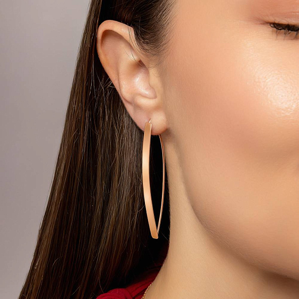 Серьги из красного золота без камней (арт. С-ПЛ-10) – изображение 3