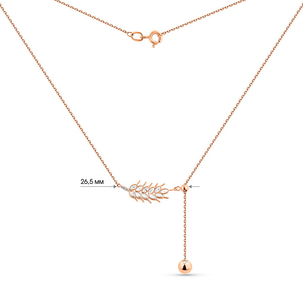 Золоте кольє Колосок з фіанітами (арт. 361224) – зображення 4