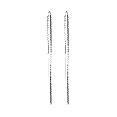 Серебряные серьги-протяжки без камней (арт. 7502/С2/260)