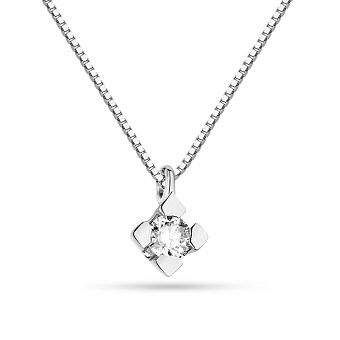 Колье из белого золота с бриллиантом (арт. Ц011288010/2б)