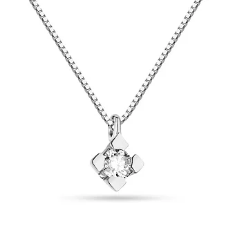 Кольє з білого золота з діамантом (арт. Ц011288010/2б)