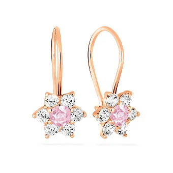 Дитячі золоті сережки Квіточки з фіанітами (арт. 110142р)