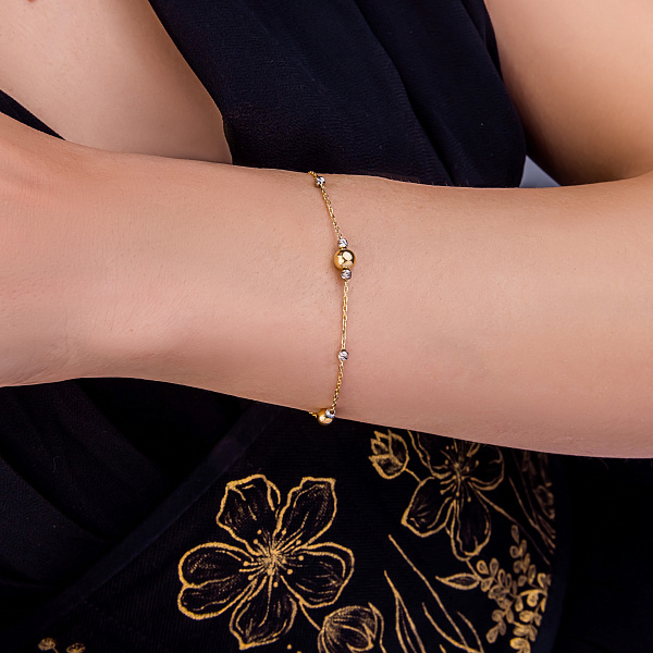 Браслет из белого и желтого золота (арт. 326574жб) – изображение 3