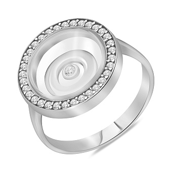 Кольцо из белого золота с фианитами (арт. 152959б)