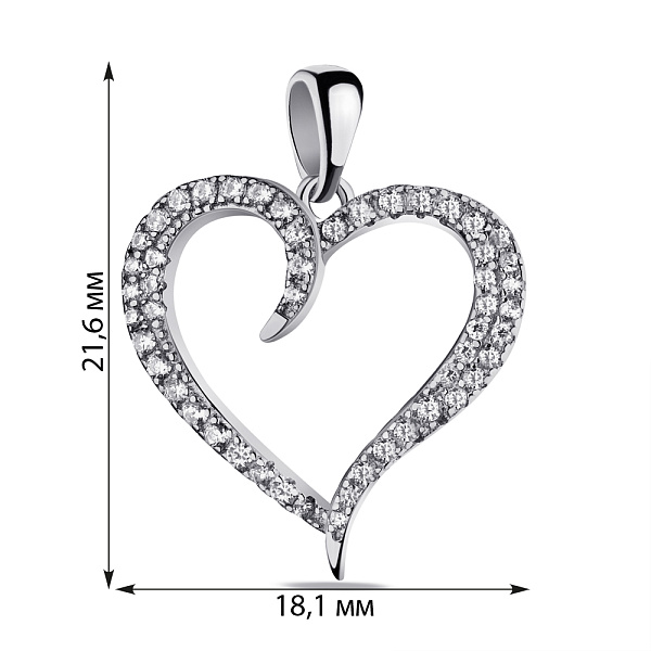 Кулон из серебра с фианитами (арт. 7503/4012) – изображение 2