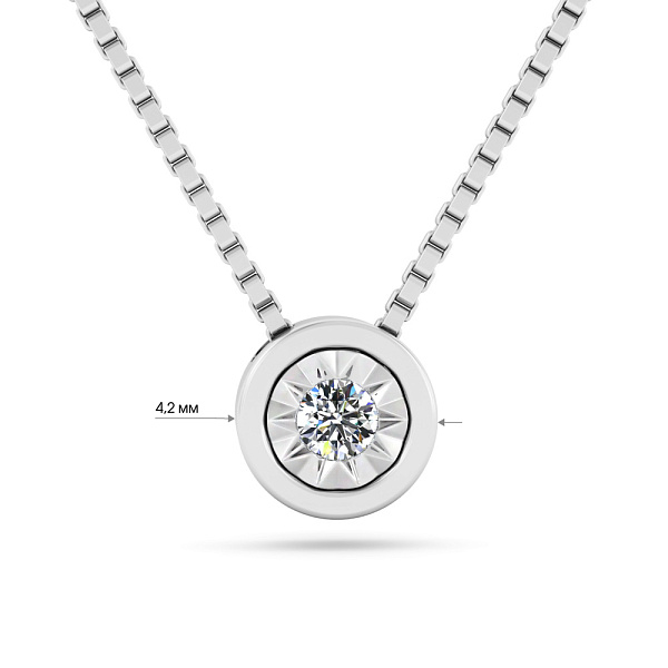 Колье из белого золота с бриллиантом (арт. Ц011286/2б) – изображение 2