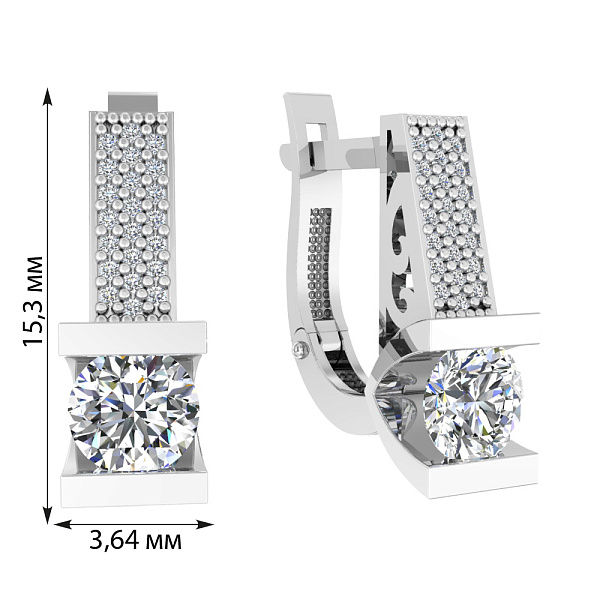 Золоті сережки з фіанітами (арт. 118000б) – зображення 2