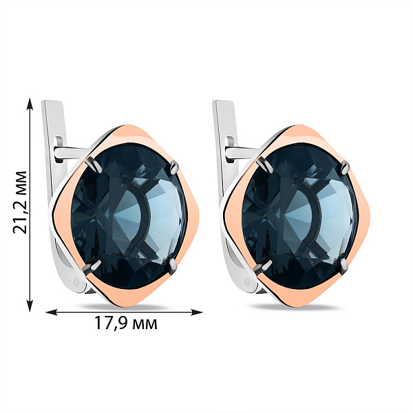 Сережки из серебра с танзанитом (арт. 7202/590Тнзссп) – изображение 2