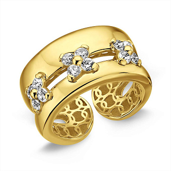 Фото Каблучка з жовтого золота і фіанітами Francelli (арт. е156643ж)