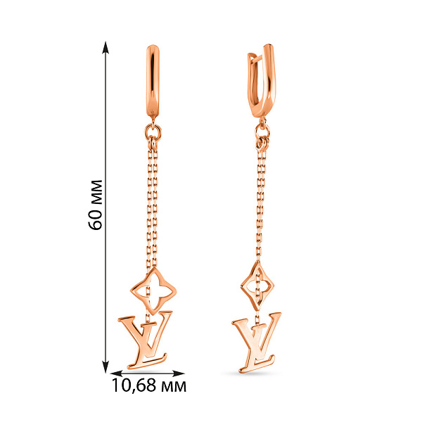 Золоті сережки з підвісками (арт. 106497) – зображення 2