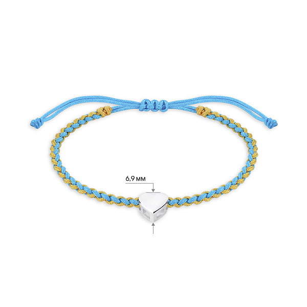 Браслет из шелковой нити с серебряной вставкой (арт. 7309/3808гж) – изображение 2