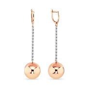 Сережки «Кульки» з комбінованого золота (арт. 101039кб)