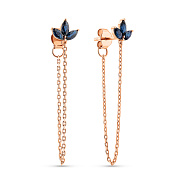 Фото Сережки з червого золота з сапфірами (арт. 1101093Пс)