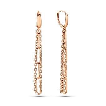 Фото Золотые серьги Звенья (арт. 1091579)