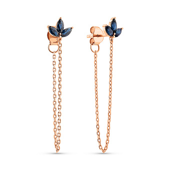 Фото Серьги из красного золота с сапфирами (арт. 1101093Пс)