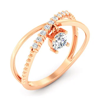 Каблучка з червоного золота з фіанітами (арт. 1401097)