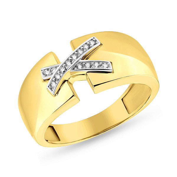 Золотое кольцо с фианитами (арт. 150676ж) – изображение 1