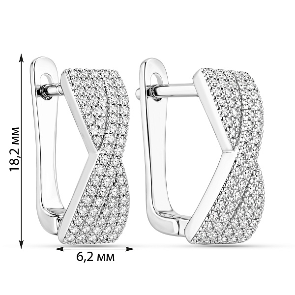 Серебряные серьги с фианитами (арт. 7502/10290) – изображение 2